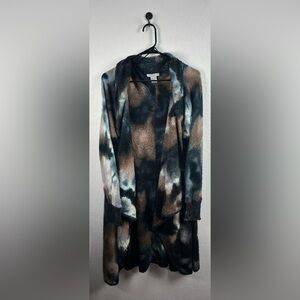 Alberto Makali Women's Blue Gray Knit Cardigan Long Sleeve Fall Lightweight Sz L